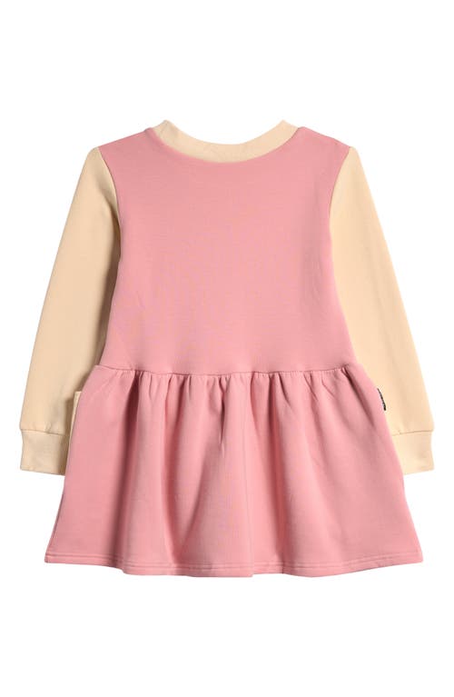 Shop Tiny Tribe Kids' Bloom Colorblock Long Sleeve Dress In Pink Multi