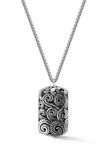 Yield Of Men Wave Pendant Necklace In Silver
