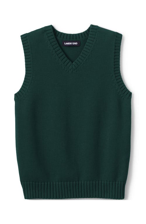 Shop Lands' End School Uniform Kids Cotton Modal Sweater Vest In Evergreen