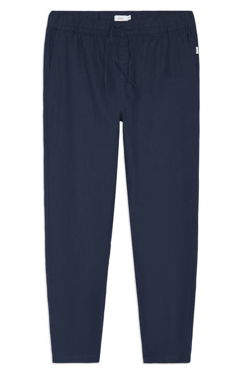 Onia Stretch Linen Blend Pull-On Pants in Deep Navy