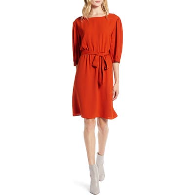Halogen Tie Waist Dress, Brown