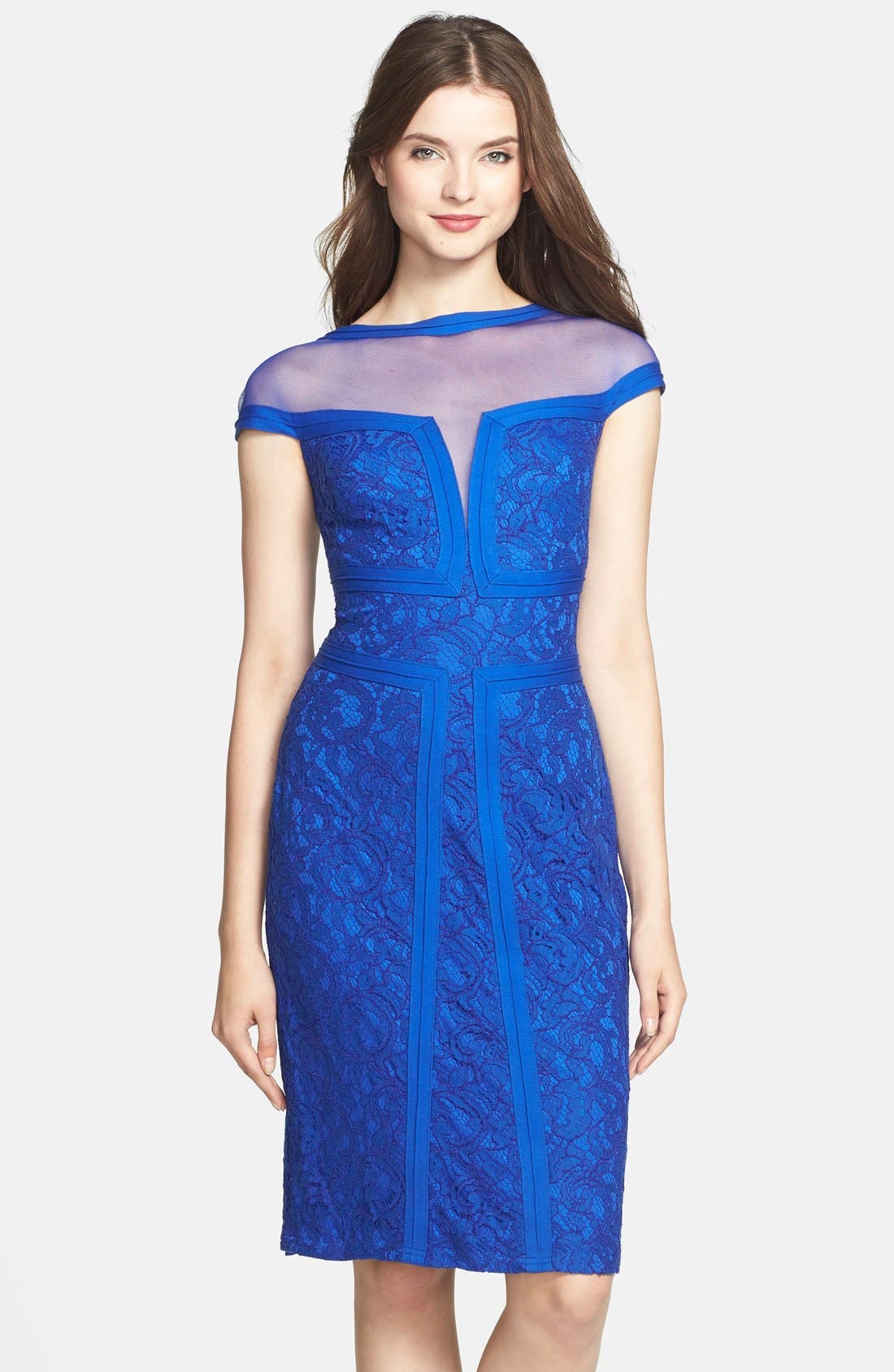 Tadashi Shoji Illusion Yoke Lace Sheath Dress Nordstrom