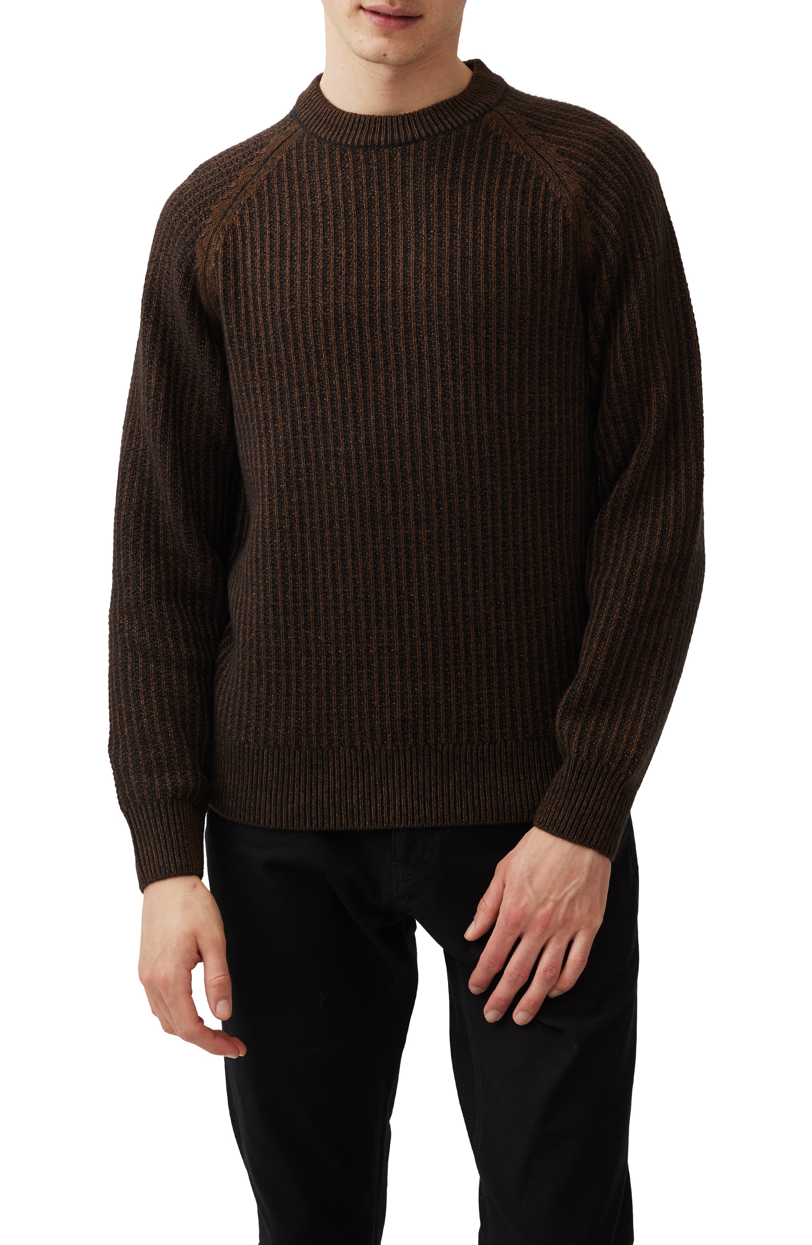 Rodd & Gunn Mackinder Lambswool & Merino Wool Blend Sweater in Black Sand 