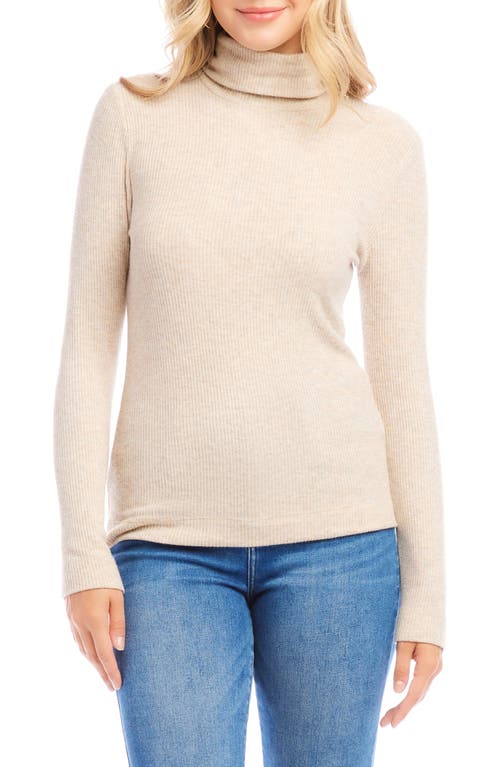 Karen Kane Ribbed Turtleneck Top In Oatmeal In Neutral