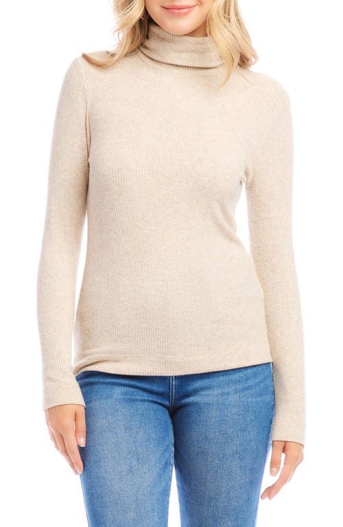 Shop Karen Kane Turtleneck Rib Top In Oatmeal