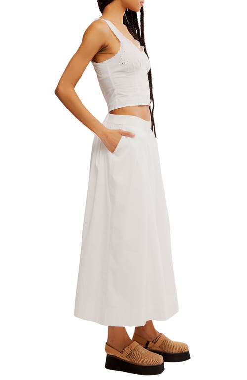 Shop Free People Into You Cotton Crop Top & Wide Leg Pants Set In White