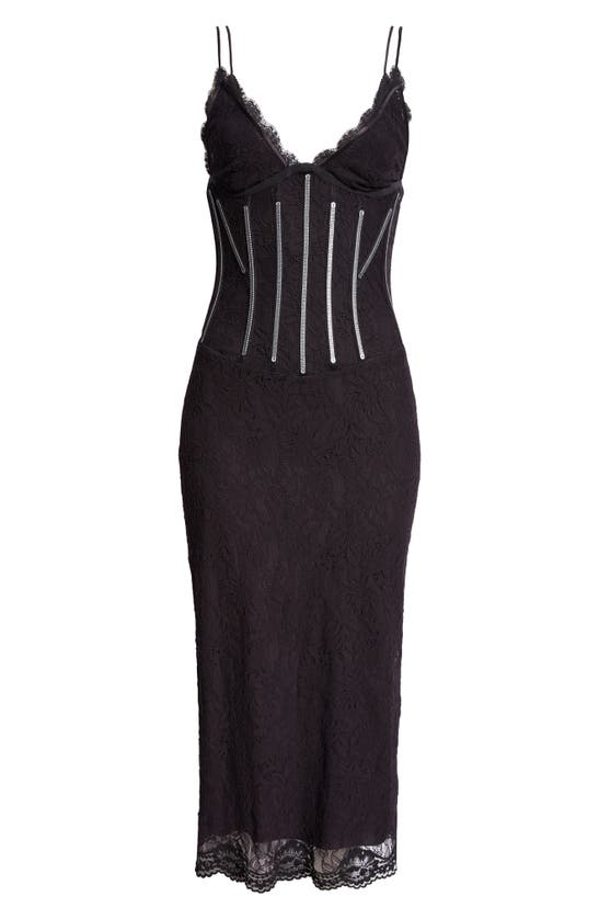 Dolce & Gabbana Dolce  Gabbana Lace Calf-length Slip Dress In Nero