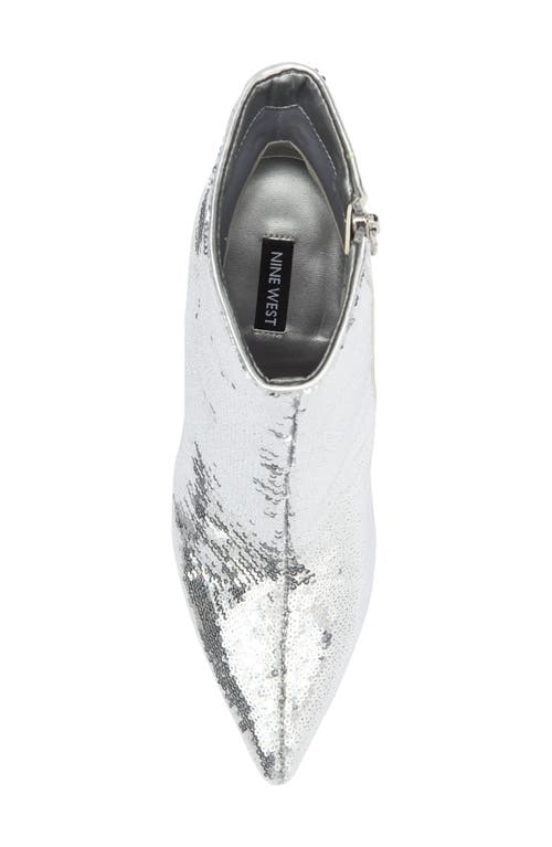 Nine West Balize Pointed Toe Bootie In Silver/silver