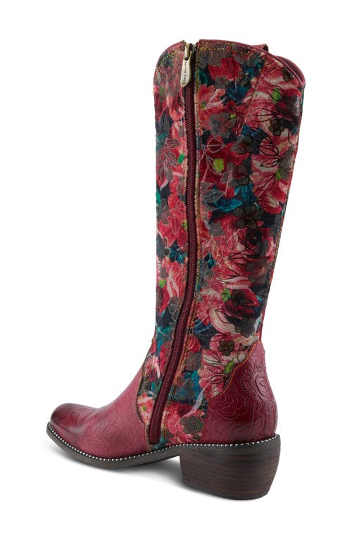 L'artiste By Spring Step Rodeoqueen Knee High Western Boot In Red Multi