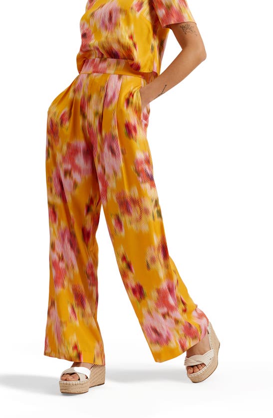 Ted Baker Womens Orange Hitako Wide-leg High-rise Woven Trousers In Orange