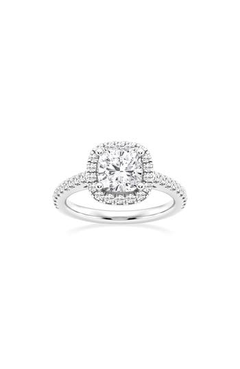 Shop Badgley Mischka Collection Cushion Cut Lab Created Diamond Halo Ring In Platinum