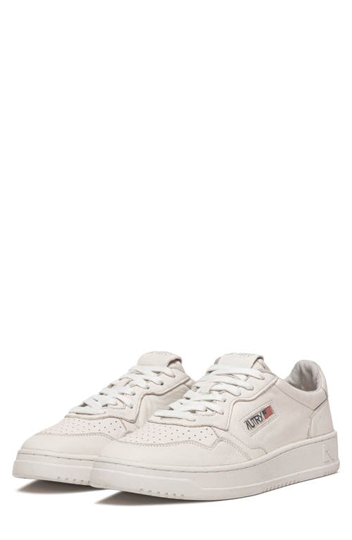 Shop Autry Medalist Low Sneaker In Solidgoat White