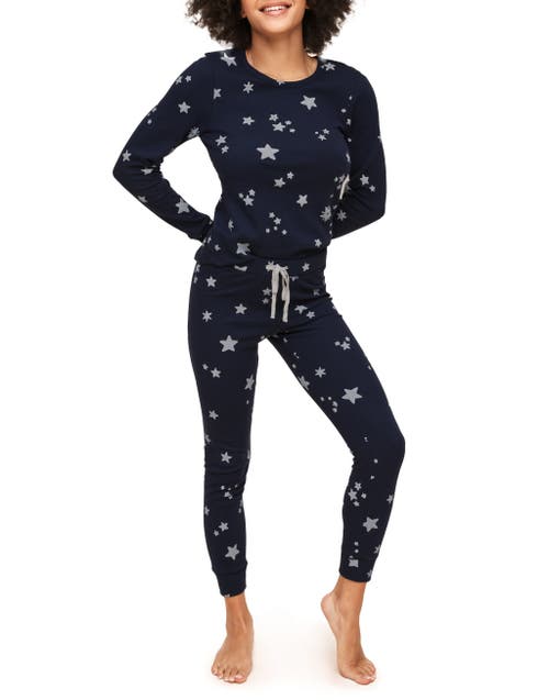 Adore Me Muriel Pajama Long-sleeve Top & Legging Set In Novelty Blue