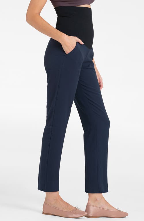 Shop Seraphine Tapered Compression Postpartum Leggings In Navy