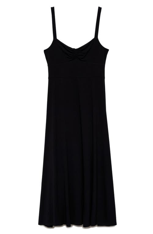 Mango Strapless Flared Dress Black In Black