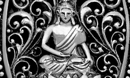 Samuel B. Buddha Oval Shape Pendant In Silver