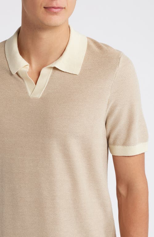 Shop Hugo Boss Boss Tempio Cotton & Lyocell Polo Sweater In Off White/beige