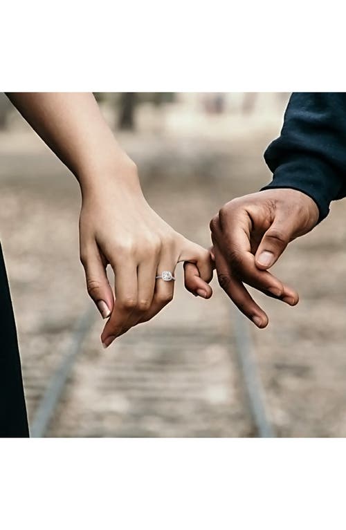 Delmar Cushion Cut Lab-created Moissanite Ring In Silver