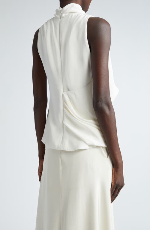 Shop Brandon Maxwell The Lina Draped Silk Top In Ivory