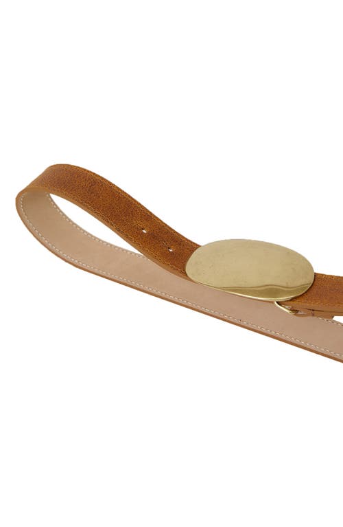 Shop B-low The Belt Myra Washed Leather Belt In Camel Brass