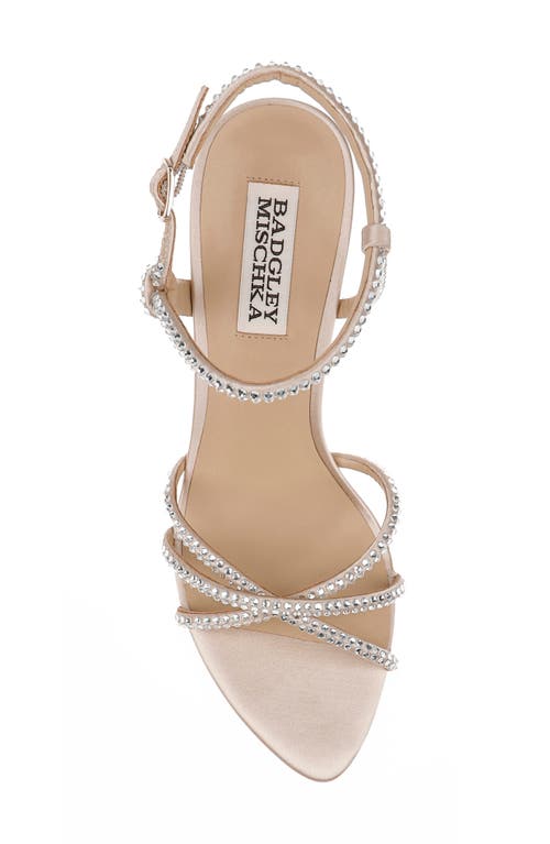 Badgley Mischka Collection Julietta Ankle Strap Sandal In Nude Satin