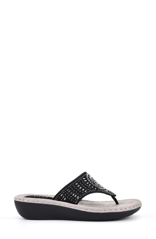 Shop Cliffs By White Mountain Cienna Thong Sandal In Black Fabric