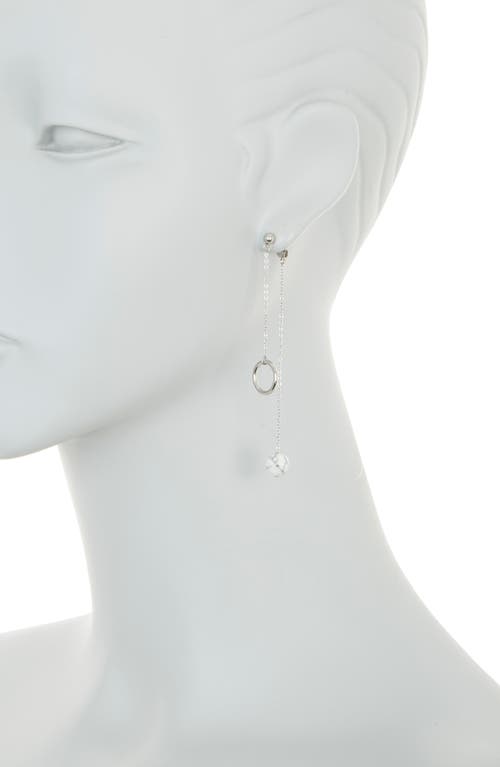 Shop Knotty Front/back Drop Earrings In Rhodium/black Silkstone