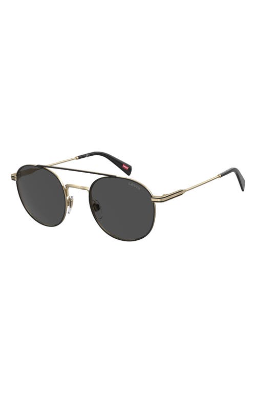 Shop Levi's 54mm Round Sunglasses In Gold/grey