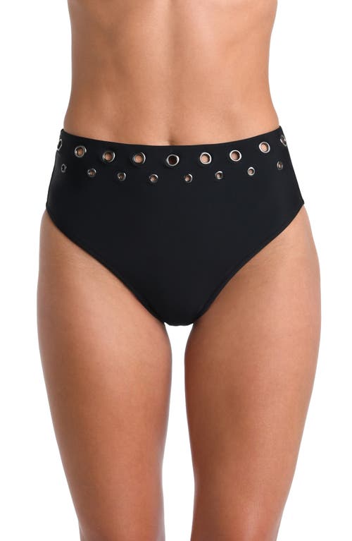 Vanessa Grommet High Waist Bikini Bottoms in Black