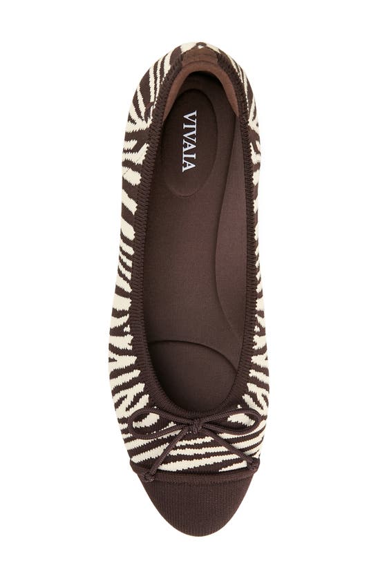 Shop Vivaia Tiana Ballet Flat In Chocolate Zebra