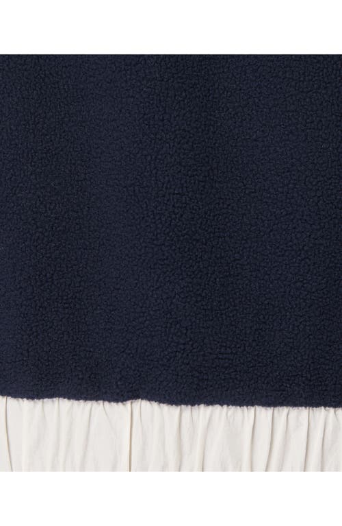 Sweaty Betty Compass Half Zip Fleece Pullover In Navyblue Studiowhite