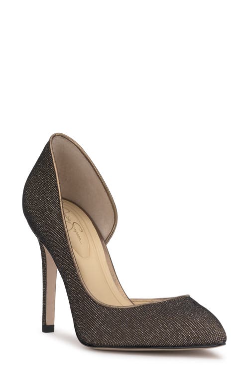 Jessica Simpson Prizma Half D'orsay Pointed Toe Pump In Bronze/ Black