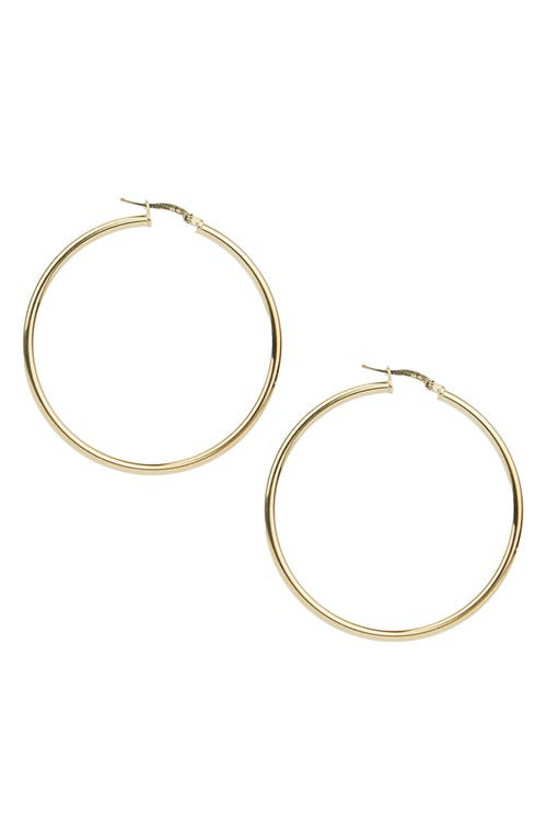 Argento Vivo Sterling Silver Essential Tube Hoop Earrings in Gold