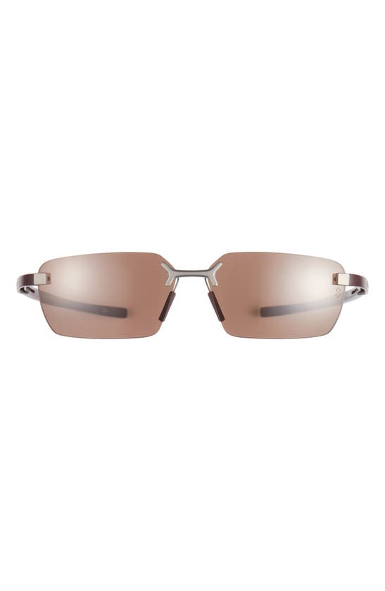 Shop Tag Heuer Flex 59mm Rectangular Sport Sunglasses In Matte Bordeaux / Brown Polar