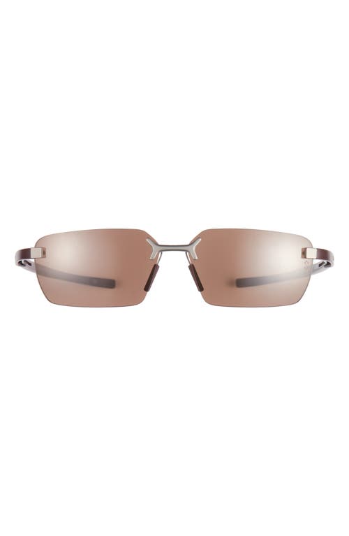 Flex 59mm Rectangular Sport Sunglasses in Matte Bordeaux /Brown Polar
