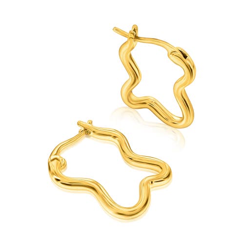 Donatello Gian Gold-tone Wavy Hoop Earrings In Gold
