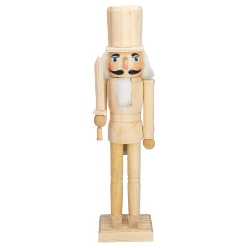 Northlight 15in Unfinished Paintable Wooden With Sword Christmas Nutcracker In Nude