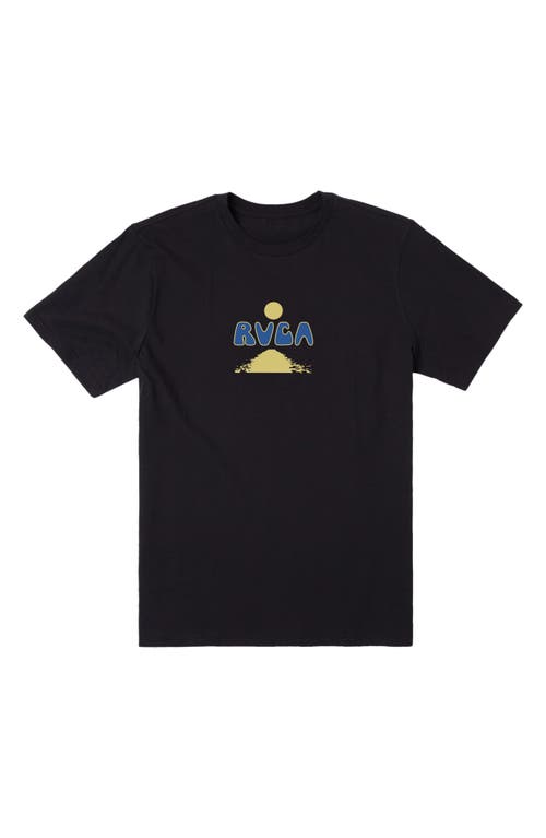 RVCA Blue Lagoon Cotton Graphic T-Shirt Black at Nordstrom,