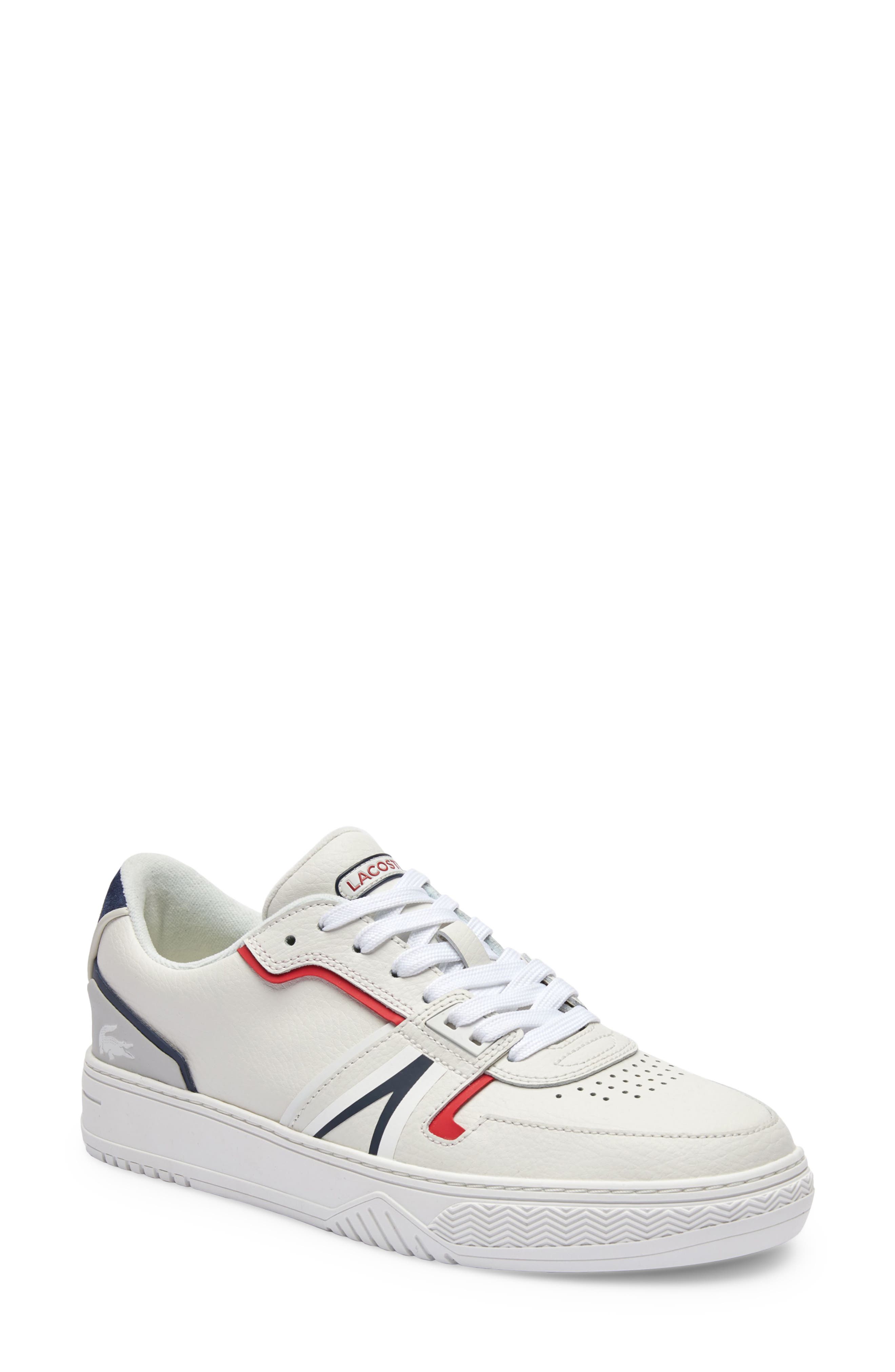 UPC 193367712058 product image for Lacoste L001 Leather Sneaker in White/Navy at Nordstrom, Size 10.5 | upcitemdb.com