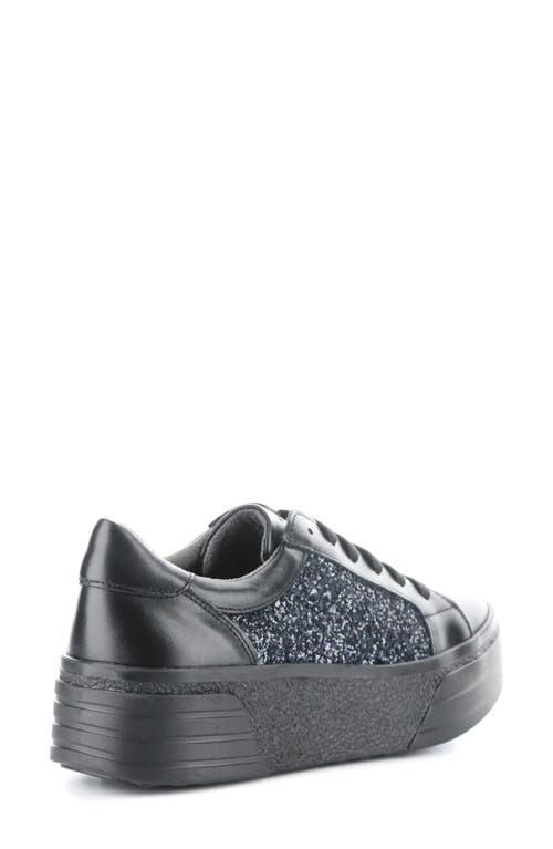 Bos. & Co. Lona Glitter Platform Sneaker In Black/espacio