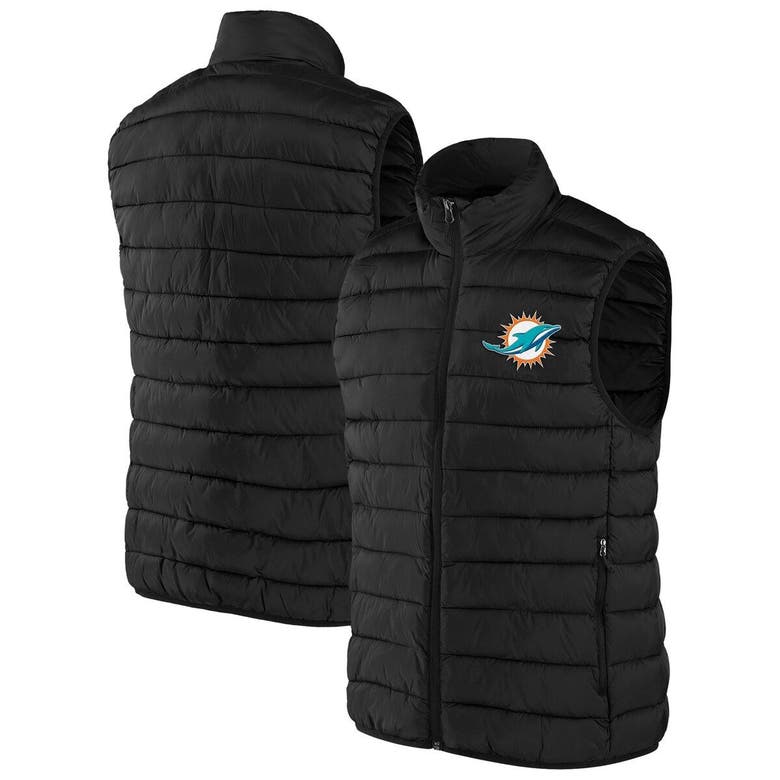 Nfl X Darius Rucker Collection By Fanatics Black Miami Dolphins Faux Down  Full-zip Vest