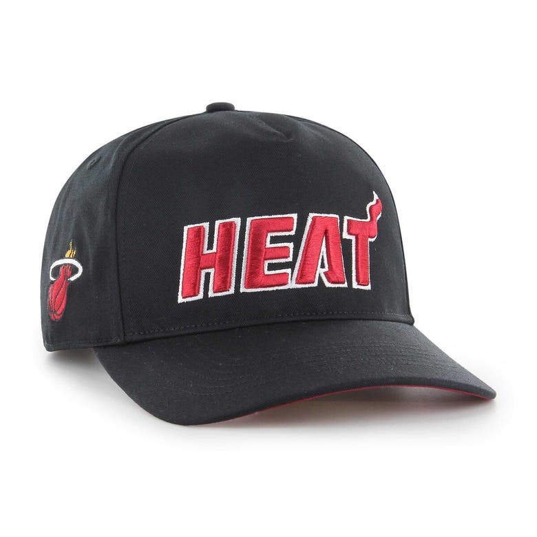 47 ' Black Miami Heat Contra Hitch Snapback Hat In Black