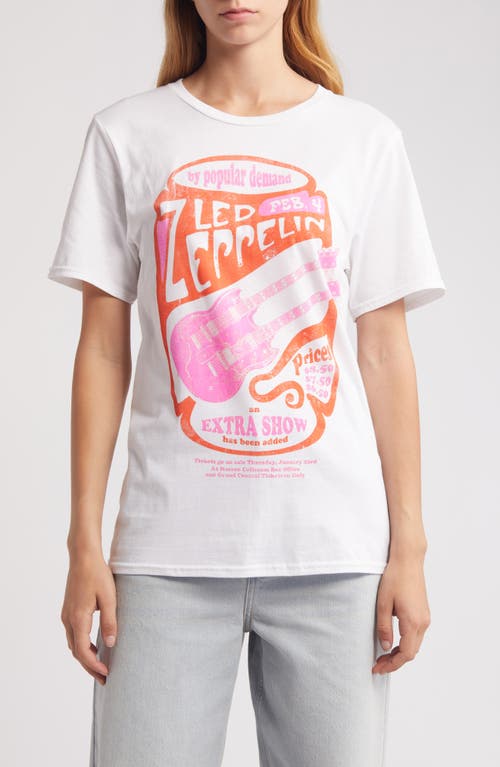 Philcos Led Zeppelin Oversize Cotton Graphic T-Shirt in White 