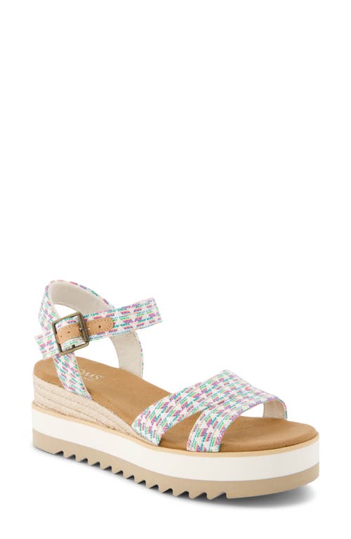 Shop Toms Louisa Platform Wedge Sandal In White Multi