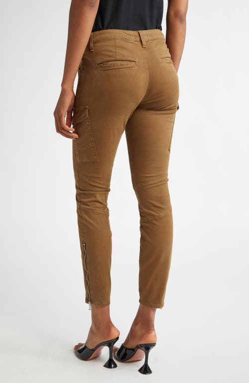 Shop L Agence L'agence Patton Skinny Stretch Cotton Cargo Pants In Brown Olive