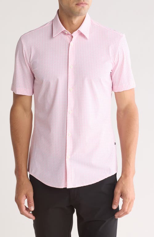 Hugo Boss Slim-fit Shirt In Stretch-linen Chambray In Light Pink
