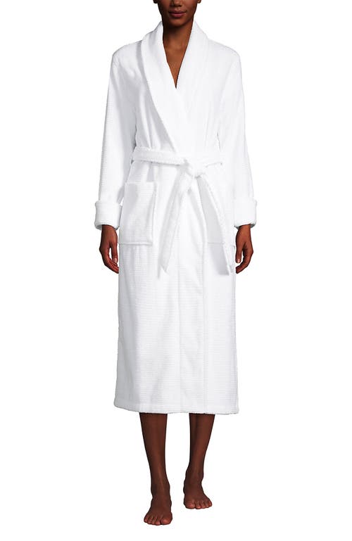 Shop Lands' End Cotton Terry Long Spa Bath Robe In White