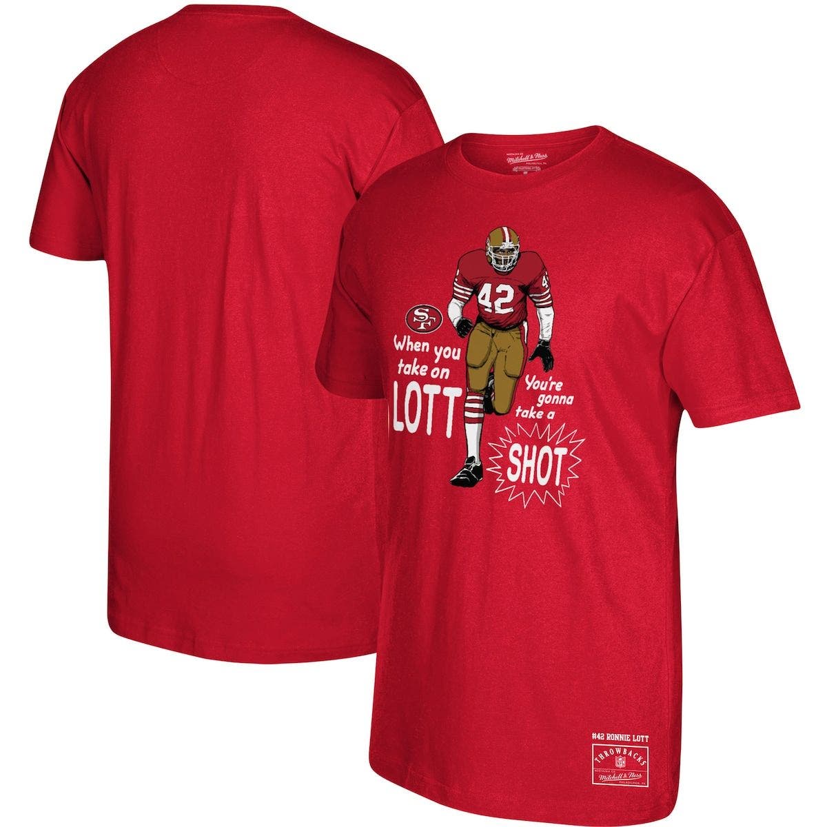 Men's Mitchell & Ness Ronnie Lott San Francisco 49ers Black Player Graphics T-Shirt