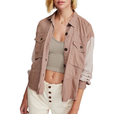 Free People Cargo Pocket Top, Pink