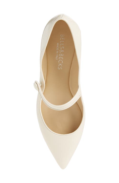 Bells & Becks Barbra Pointed Toe Mary Jane Flat In Ivory
